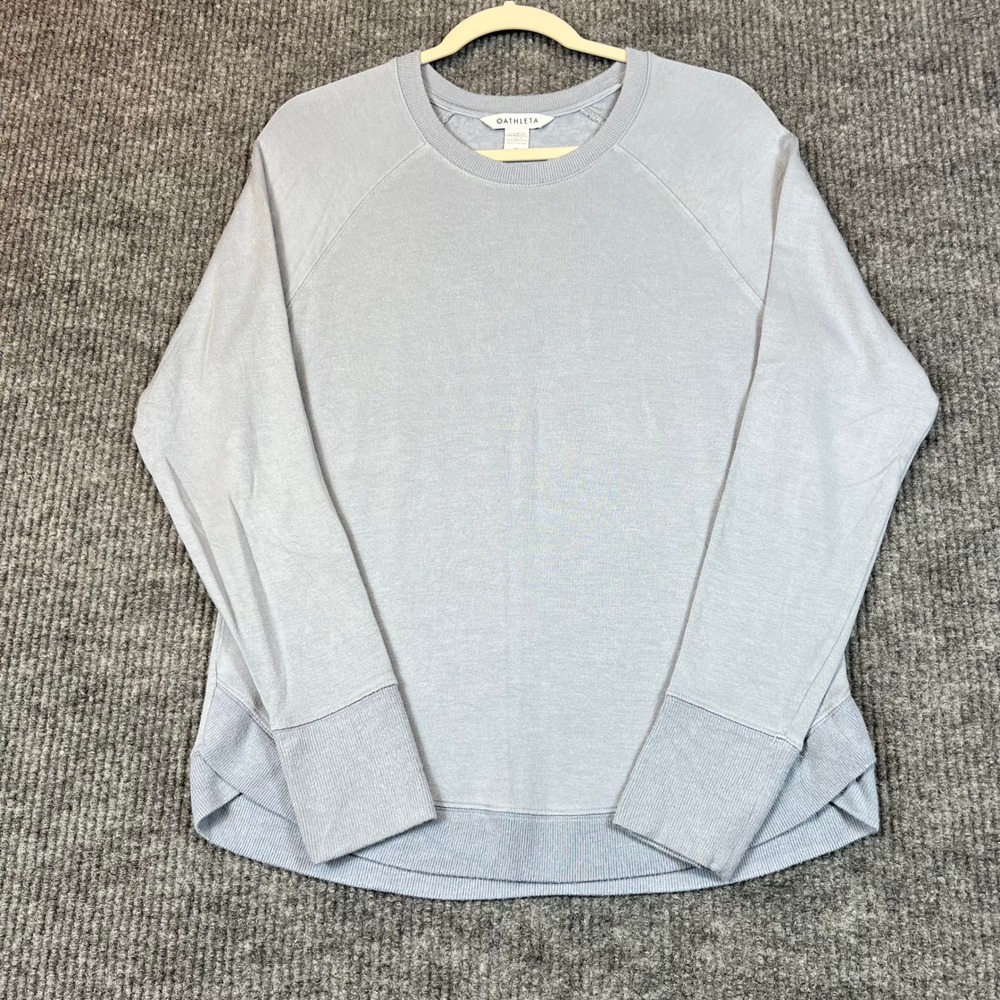 Athleta Mindset Sweatshirt Modal Spandex Light Blue French Terry Athleisure M